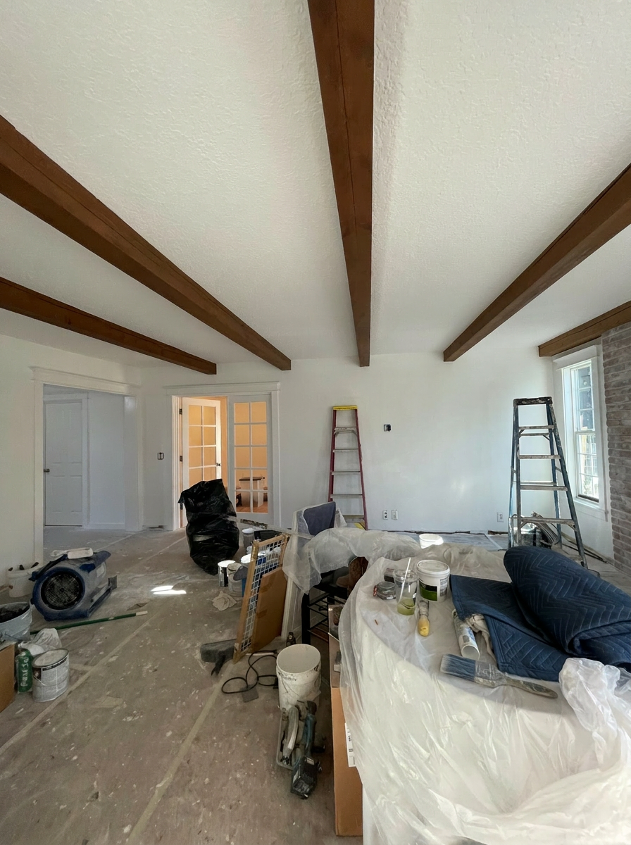 Ceiling Beams Refinished